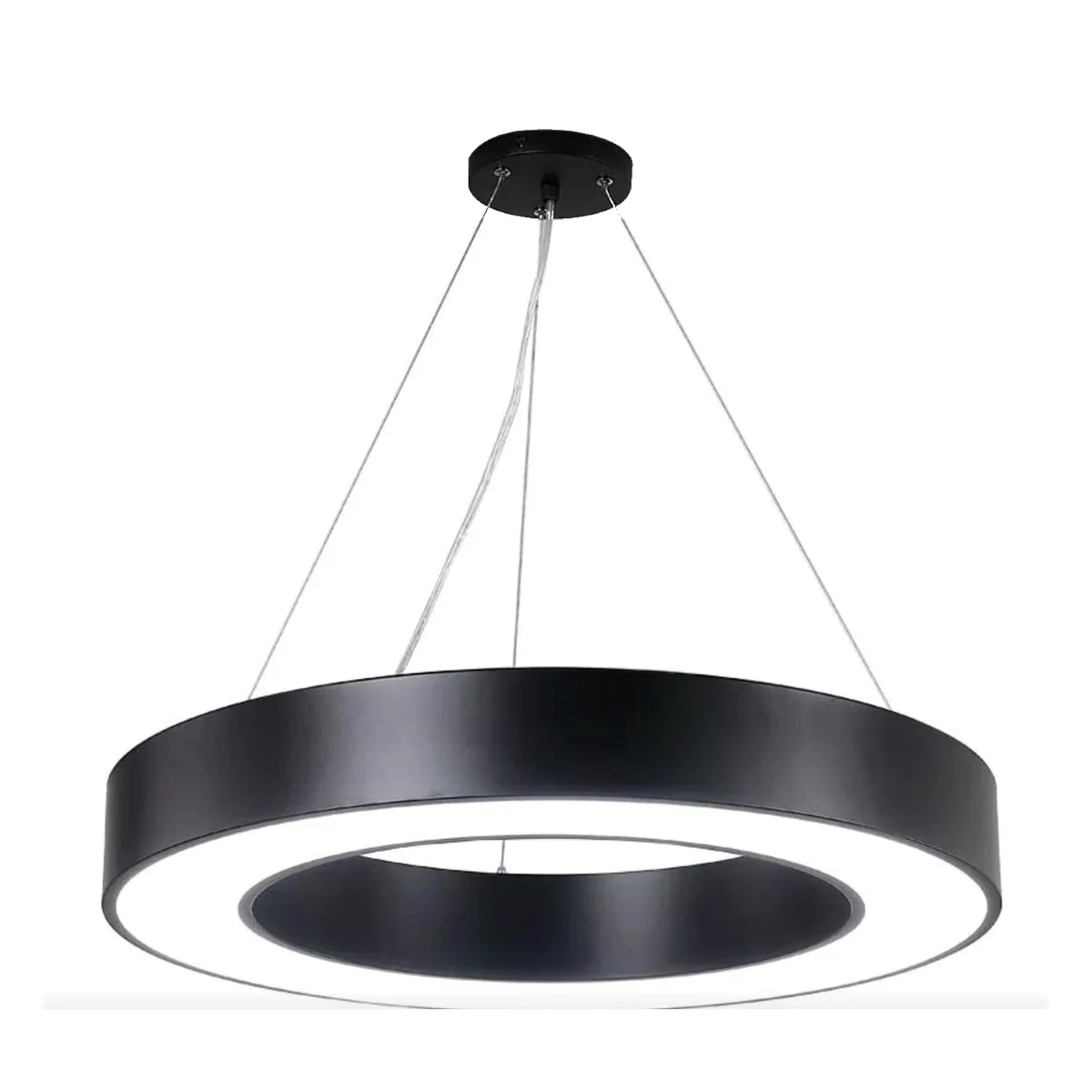 Black halo ring LED pendant